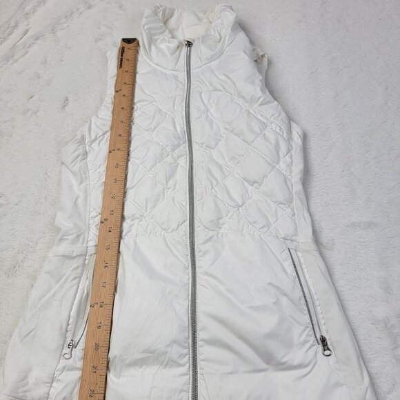 Lululemon Women's White Down For A Run Slim-Fit Full-Zip Puffer Vest Size 4 - Picture 5 of 7